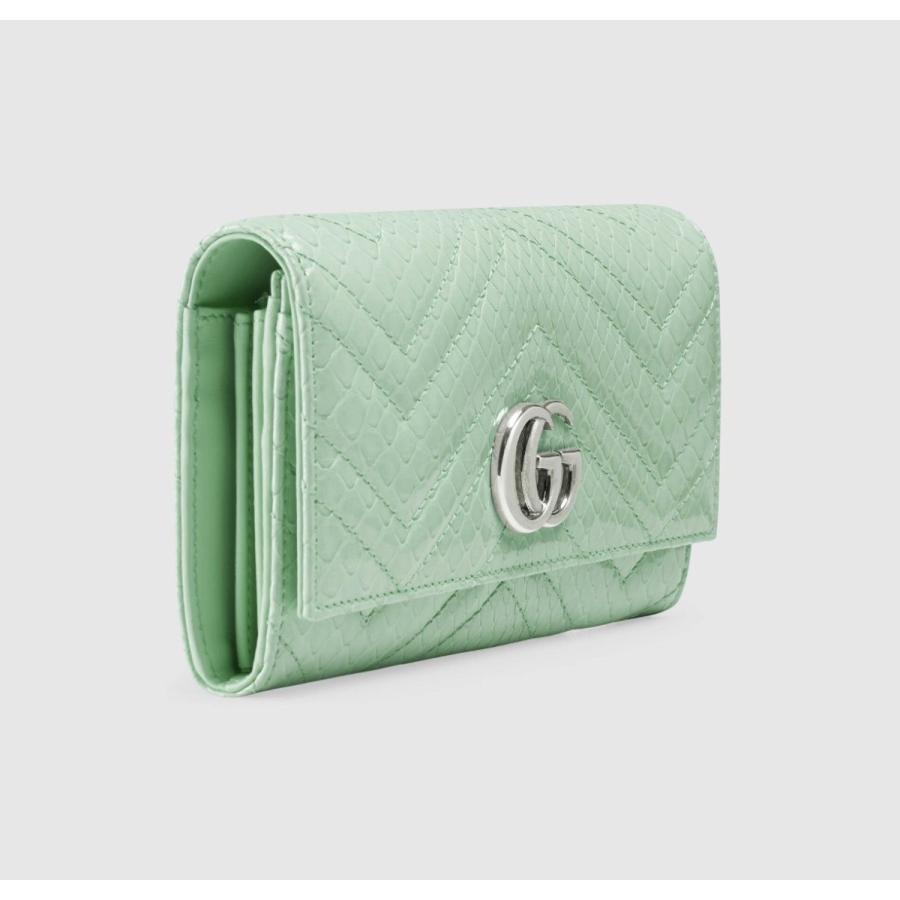 グッチ Gucci 財布 長財布 フラップ かぶせ ライトグリーン グリーン シルバー ステッチ クロコダイル調 型押し レザー Guccil2dlp3926 ブランドショップrarelist 通販 Yahoo ショッピング