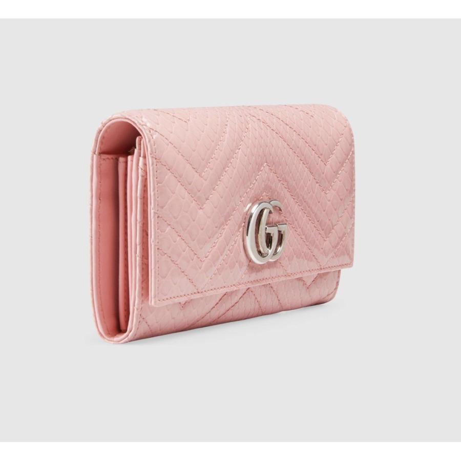 グッチ Gucci 財布 長財布 フラップ かぶせ ライトピンク ピンク シルバー ステッチ クロコダイル調 型押し レザー Guccil2dlp5815 ブランドショップrarelist 通販 Yahoo ショッピング