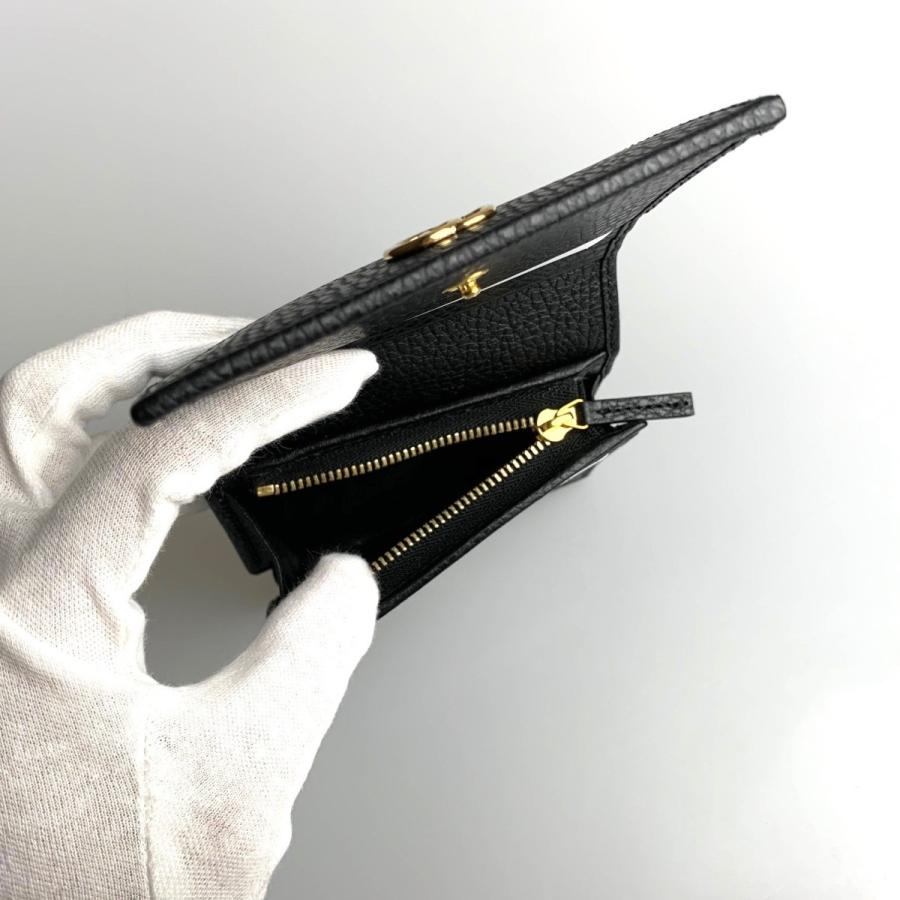 グッチ GUCCI 財布 小財布 二つ折り 2つ折り ブラック 黒 ゴールド グッチ GUCCI 財布 小財布 二つ折り 2つ折り ブラック 黒 ゴールド