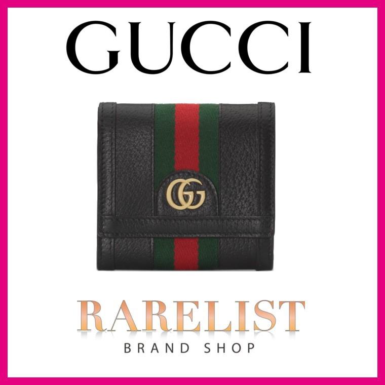 グッチ GUCCI 財布 小財布 二つ折り ２つ折り ブラック グリーン