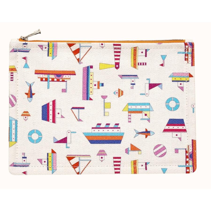 訳あり Hermes エルメス ブランド専門店 ポーチ プリント イラスト リネン コットン グルナディーヌ クラッチバッグ ポーチ Hermes エルメス バッグ