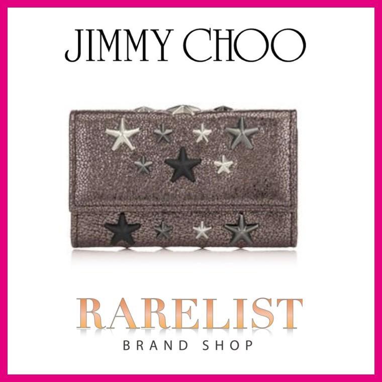 1周年記念イベントが ブランドショップRARELISTジミーチュウ JIMMY CHOO キーケース キーホルダー ガンメタル グリッター レザー 本革 スタッズ スター ミックス メタリック ジミーチュウ 6連キーケース キーリング スタッズ ガンメタル ブラック メンズ JIMMY CHOO 黒