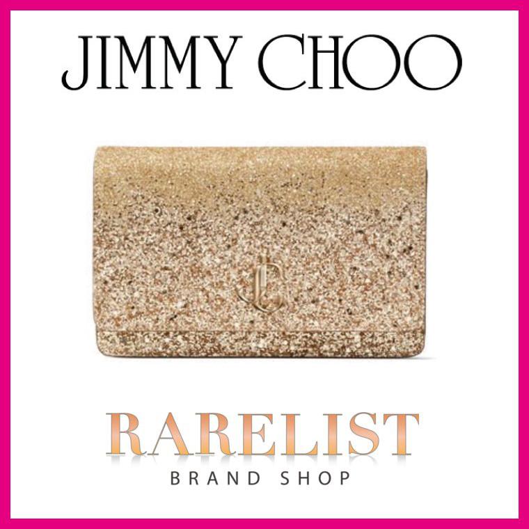 ジミーチュウ Jimmy Choo チェーンウォレット 財布 バッグ スタッズ クラッチバッグ グリッター ブランドショップrarelist Jimmy 冬 ファブリック Jimmychoopalaceaajs グラデーション ゴールド 高級ブランド