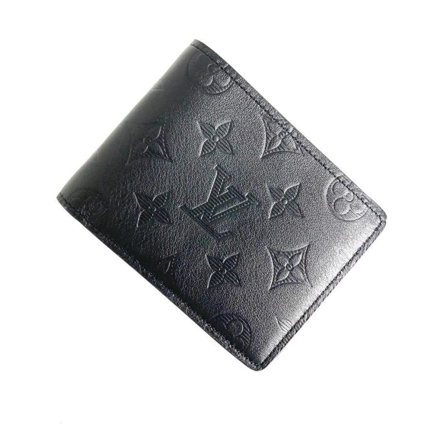 ルイヴィトン LOUIS VUITTON 財布 小財布 ２つ折り 二つ折り ノワール ブラック モノグラム シャドウ レザー LV ロゴ
