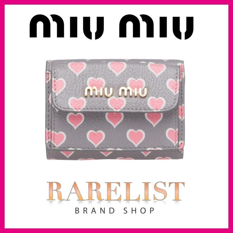 ミュウミュウ ミウミウ Miumiu 財布 小財布 ３つ折り 三つ折り ライトグレー ピンク ゴールド レザー 本革 ハート Miumiu5mh02bczf0yvk ブランドショップrarelist 通販 Yahoo ショッピング