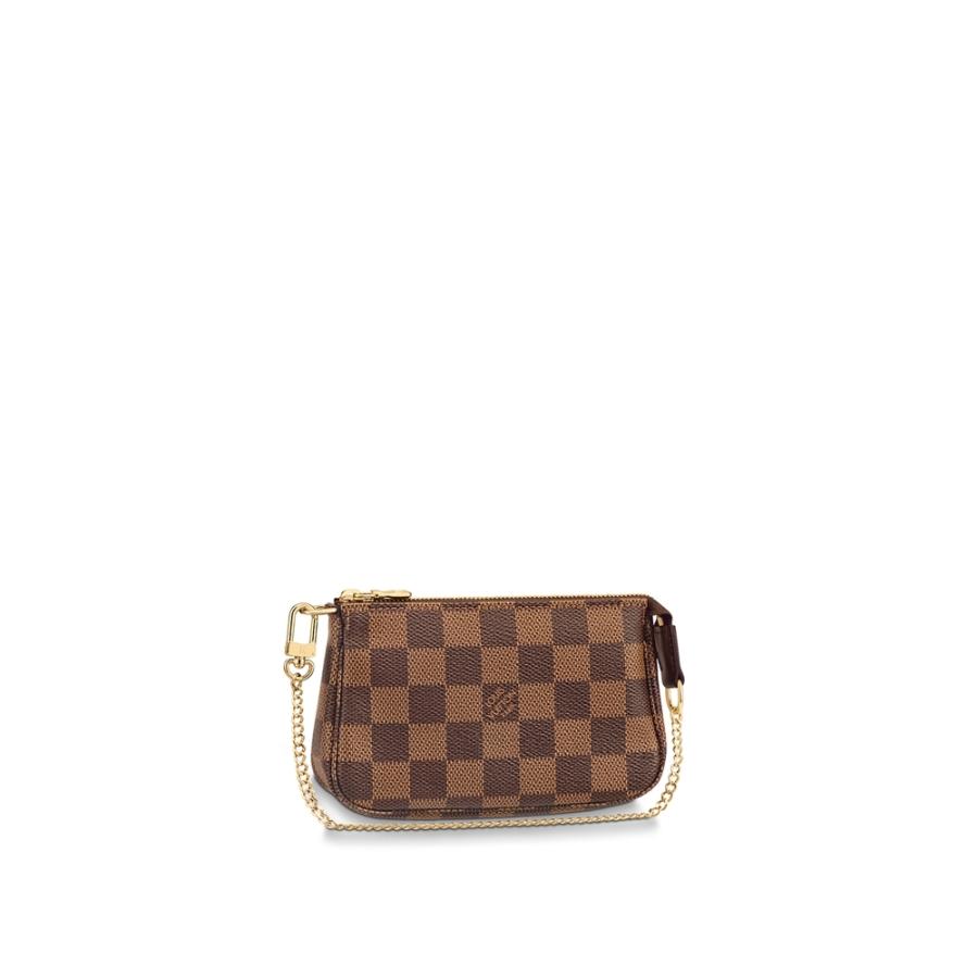 ルイヴィトン LOUIS VUITTON ポーチ ブラウン ゴールド ダミエ エベヌ キャンバス レザー