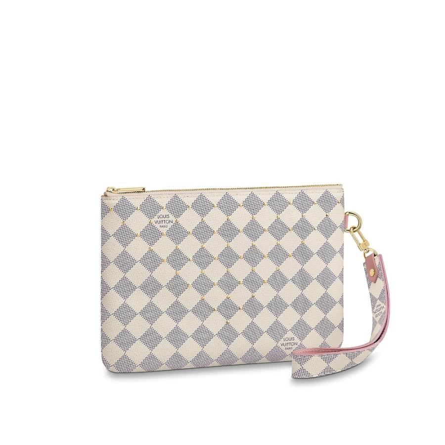 ポーチ ブランド ピンク Vuitton ゴールド ルイヴィトン キャンバス ダミエ スタッズ ピンク Louis アイボリー アズール キャンバス