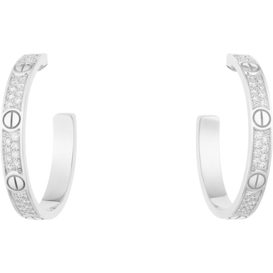 人気を誇る Cartier ブランド専門店 ピアス フープ 0 51ct ダイヤモンド ホワイトゴールド 18k ピアス Cartier カルティエ レディースアクセサリー
