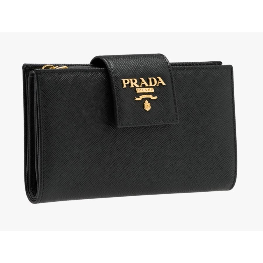 再入荷新品 PRADA サフィアーノ 2つ折レザー財布 1ML005 F0002 uki