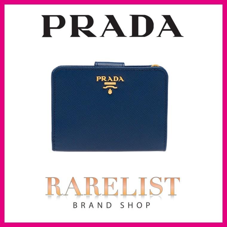 プラダ Prada 財布 ２つ折り 小財布 二つ折り レザー 財布 ２つ折り ブルー Prada1ml018qwafmh1322aeefmh1322ebwfml506 ブランド