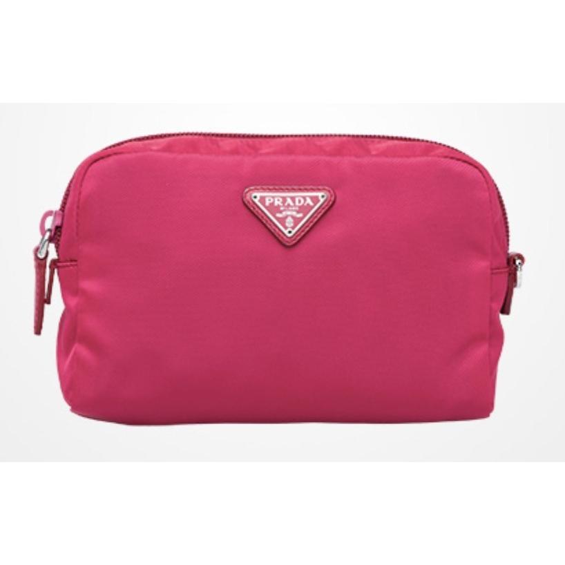 プラダ PRADA ポーチ コスメポーチ 小物入れ ピンク シルバー ナイロン