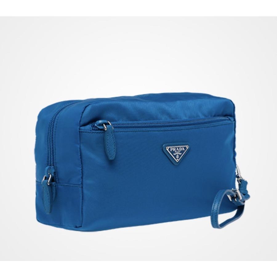 人気新品入荷プラダ PRADA ポーチ コスメポーチ ロゴ 小物入れ ブルー