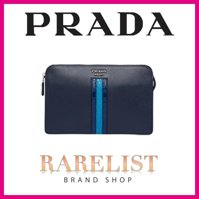 プラダ PRADA バッグ バック クラッチバッグ セカンドバッグ ポーチ ファスナー ネイビー ブルー レザー クロコダイル ロゴ :  prada2vf0562bolf0s9kvomr1mm268qwaf00021mc122qwaf00021ml225qwaf00021ml5062ebwf0002 