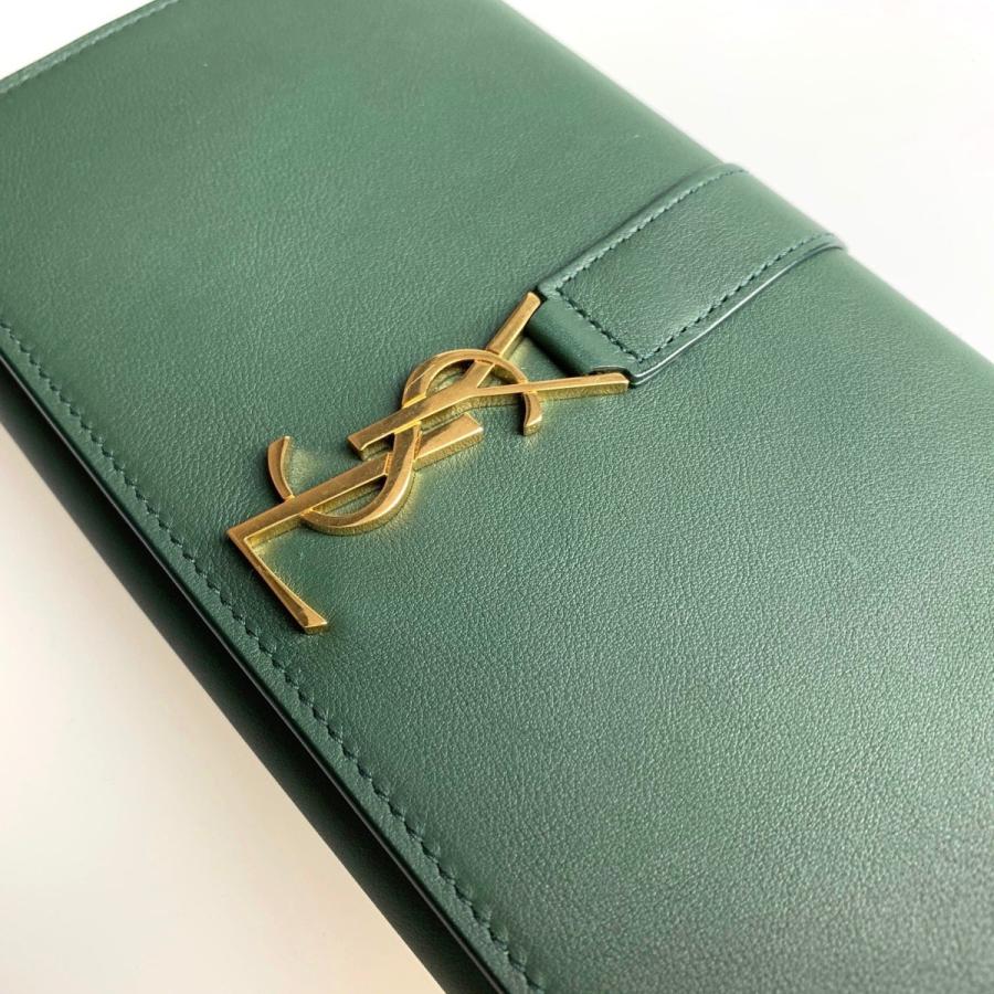 サンローラン Saint Laurent Paris 財布 長財布 フラップ カーキ グリーン ゴールド レザー Ysl ロゴ Saintlaurentparisbj50j3045 ブランドショップrarelist 通販 Yahoo ショッピング