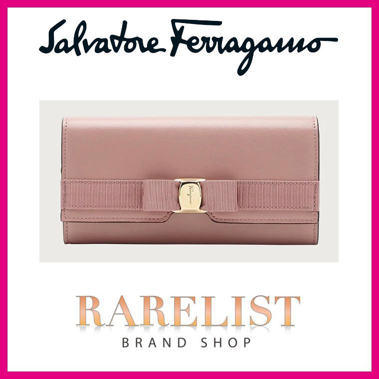 Salvatore Ferragamo サルバトーレ フェラガモ 財布 長財布 アンティークローズ ピンク ゴールド レザー 本革 リボン Salvatoreferragamo22e008 ブランドショップrarelist 通販 Yahoo ショッピング
