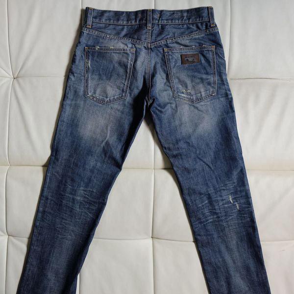 推奨 ドルチェ ガッバーナ ダメージ加工デニムパンツ 44 ロゴプレート