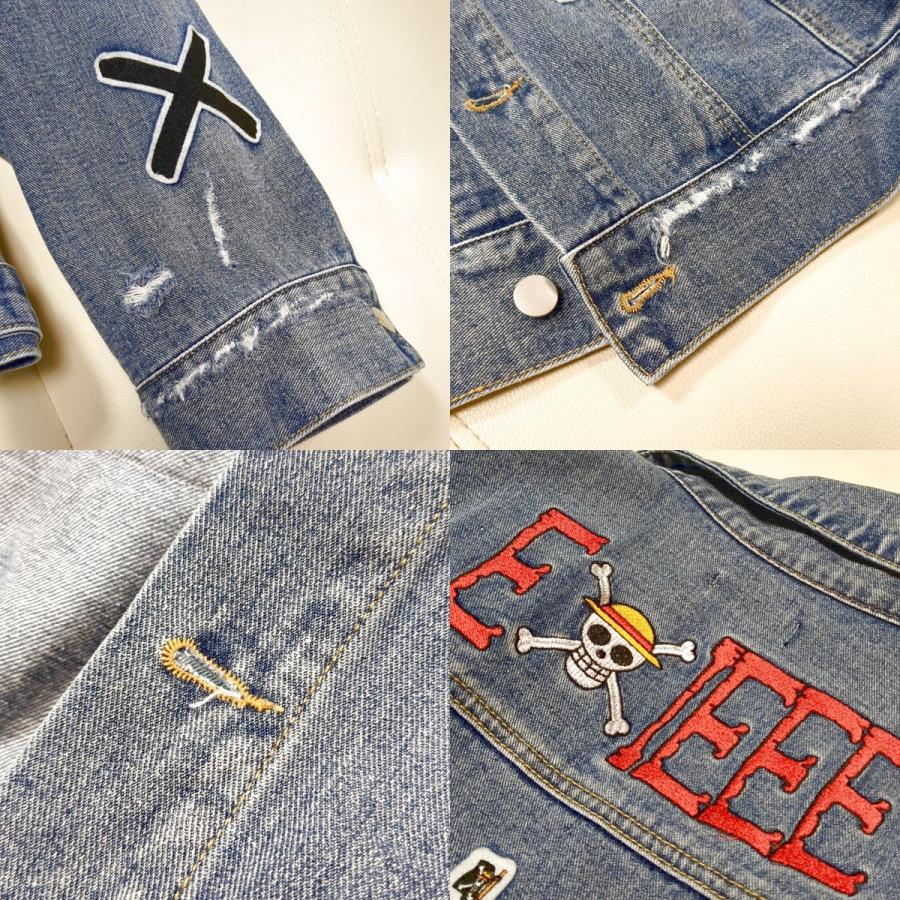 ONE PIECE×EXIEEE ワッペンオーバーデニムジャケット M 加工 麦わら  