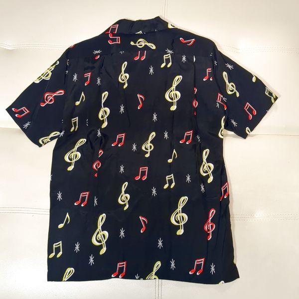 aloha blossom アロハブロッサム 音符柄 アロハシャツ 38