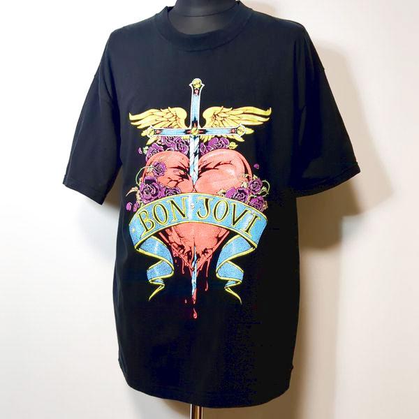 ボンジョヴィ スクリーンスターズ ツアーTシャツ L ダガー＆ハート BON