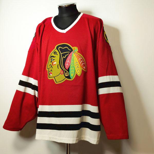 CCM カナダ製 ブラックホークス NHL ホッケーシャツ L ホッケー