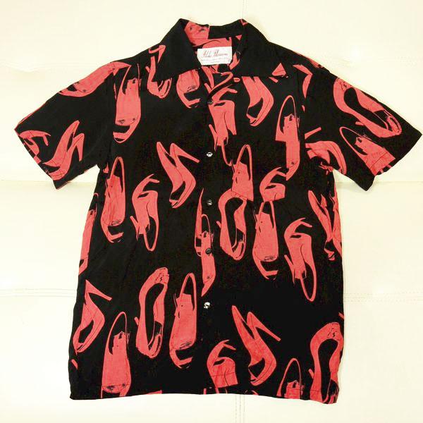 アロハブロッサム ハイヒール柄 アロハシャツ 40 レーヨン HEELS aloha blossom アロハブロッサム ハイヒール柄 アロハシャツ 40
