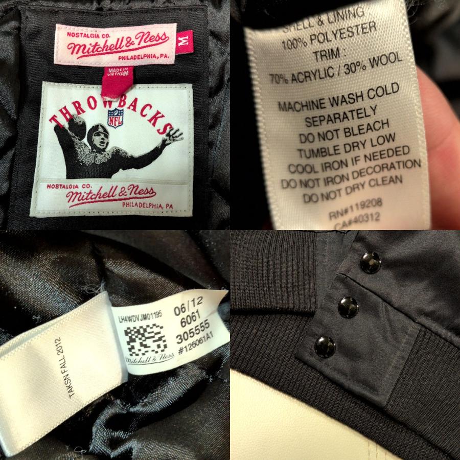 【希少】RAIDERS ボンバージャケット NFL公式 Mitchell&Ness（ミッチェルアンドネス） レイダース スタジャン M