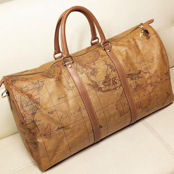 PRIMA CLASSE（プリマクラッセ） ボストンバッグ 大型 大容量 世界地図
