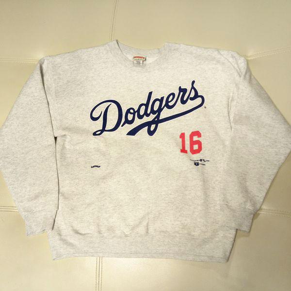 野茂英雄　ドジャース　プリント　スウェット　ホワイト　裏起毛　B4210 デッドストック】野茂英雄 ドジャース スウェット ホワイト アメリカ製