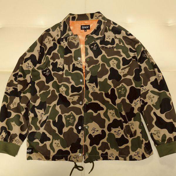 RIPNDIP（リップンディップ） カモフラ コーチジャケット M 迷彩 猫 総