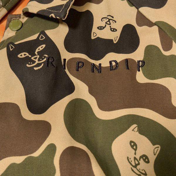 RIPNDIP（リップンディップ） カモフラ コーチジャケット M 迷彩 猫 総