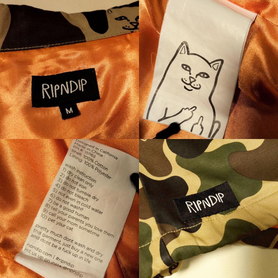 激レアLサイズRIPNDIP ゴッホ 猫 コーチジャケット 緑 リップン