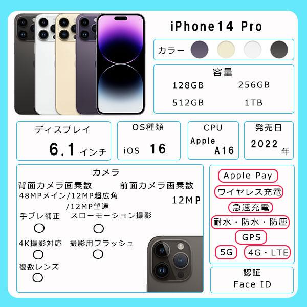 新品未使用 【SIMフリー】iPhone14 Pro 128GB パープル 標準セット