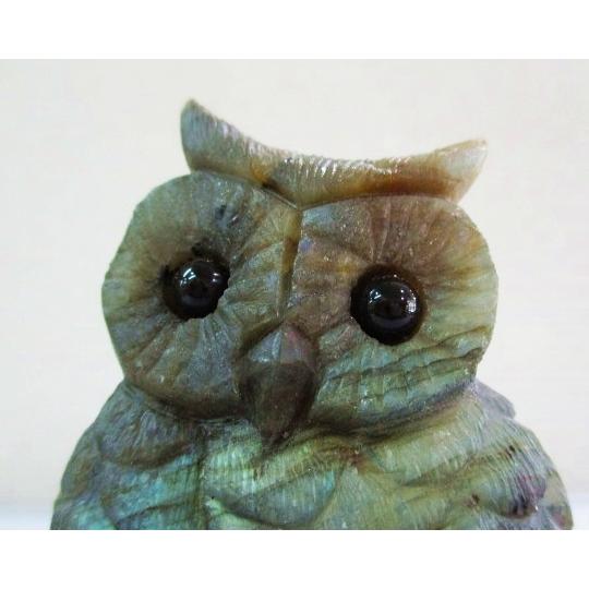 新しいコレクション 鳥 ラブラドライト ふくろう 234g 置物 送料無料 Ys050 保障できる Kuljic Com