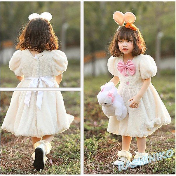 もらって嬉しい出産祝い ハロウィン コスチューム ハロウィーン衣装 リボン ふわふわ ワンピース 女の子 子供 仮装 キッズワンピース 着ぐるみ うさ耳 うさみみ ウサギ バニーガール キャラクター衣装 サイズ L Www Projectcorfu Com