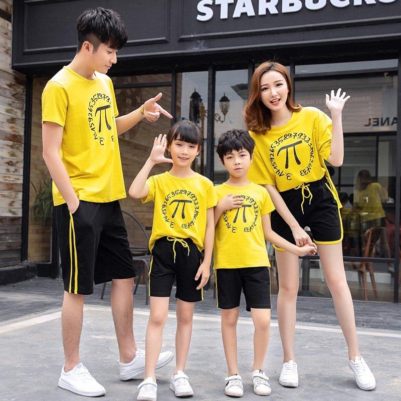 大特価 親子半袖tシャツ夏純綿トレーナーtシャツ カップル ベビー服親子服お揃いパパママ子供家族旅行 ペアルック