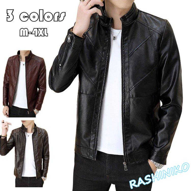 Pu革ジャン アウター ライダース バイク ライダースジャケット メンズファッション レザージャケット メンズ かっこいい レジャー 春秋冬 人気 代 30代 40代