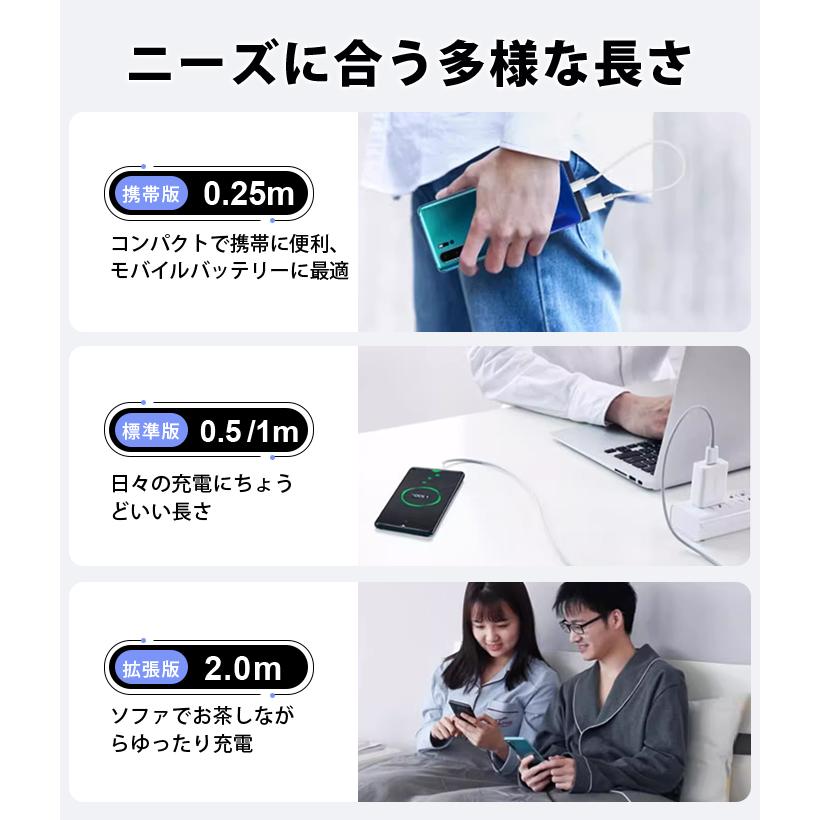 充電 ケーブル USB ケーブル iPhone ケーブル 0.25m/0.5m/1m/2m 高品質 AppleMFI認証品 充電器 断線強い 丈夫 iPhone/iPad対応 2.4A 急速充電 |  | 15