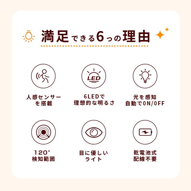 センサーライト LED 室内 しゃれ 明るい 電池式 配線不要 人感センサー 足元灯 安全灯 常夜灯 防犯ライト 屋内 補助照明 自動 点灯 消灯 両面テープ 照明 廊下 |  | 02