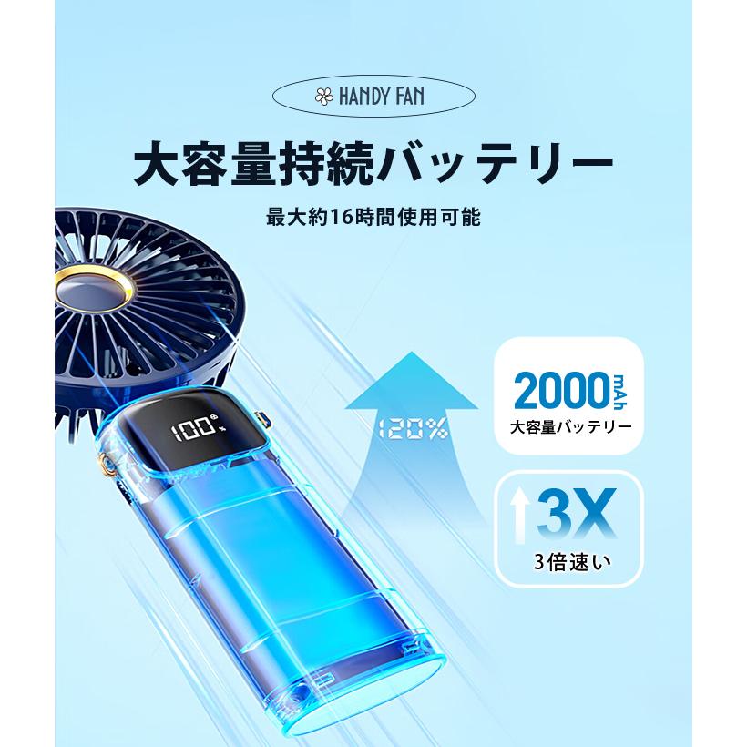 扇風機 ハンディファン 携帯扇風機 首掛け 手持ち 卓上 スタンド 静音 強風 冷却 ハンディ扇風機 折りたたみ 夏対策 |  | 11