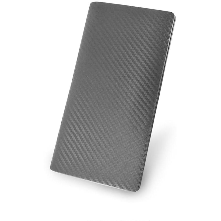 セール 登場から人気沸騰 K Ray ブラック カーボンレザー 二つ折り 長財布 薄い 本革 マネークリップ 小銭入れなし 札入れ メンズ 財布