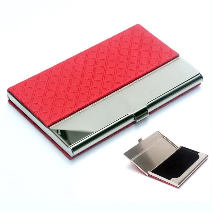 高い素材 財布 帽子 ファッション小物 名刺入れ カードケース ビジネス男女兼用5色 角が折れない 赤 Www Threeriversofs Com