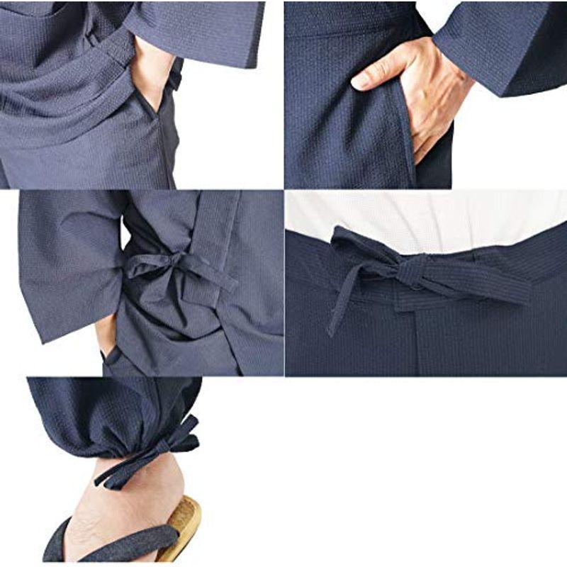 作務衣 日本製 夏 メンズ クールマックス サッカー作務衣 ポリエステル100％ 1120 M/L/LL (LL， グレー) 作務衣 日本製 夏 メンズ クールマックス サッカー作務衣 ポリエステル100％ M/L/LL LL， グレー