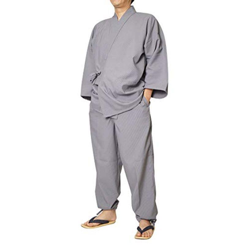 作務衣 日本製 夏 メンズ クールマックス サッカー作務衣 ポリエステル100％ 1120 M/L/LL (LL， グレー) 作務衣 日本製 夏 メンズ クールマックス サッカー作務衣 ポリエステル100％ M/L/LL LL， グレー