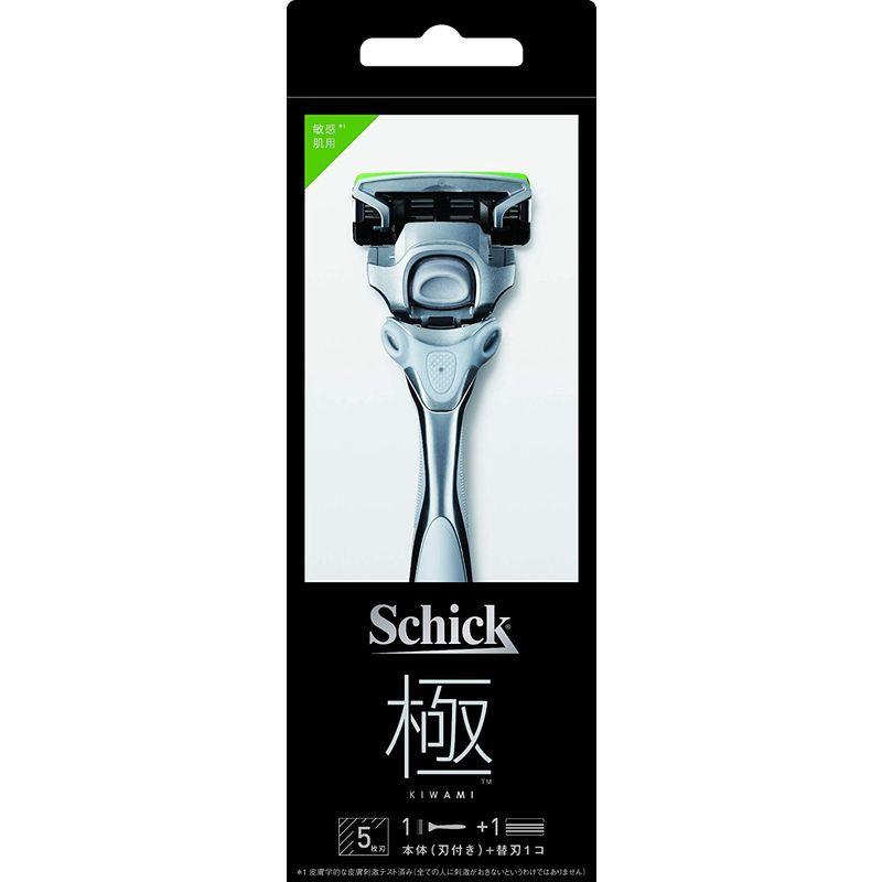 408円 でおすすめアイテム シック Schick 極 Kiwami ホルダー 敏感肌用 刃付き 替刃1コ 5枚刃 カミソリ 髭剃り
