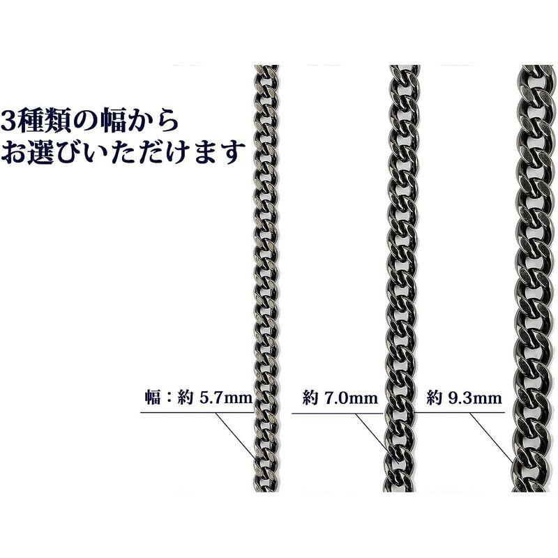 チタン ブラックネックレス 2面カット喜平50cm メンズ 5.7mm幅 チェーン （ブラックイオンプレーティング加工) TITAN 金属ア チタン ブラックネックレス 2面カット喜平50cm メンズ 7mm幅 チェーン ブラックイオンプレーティング加工 TITAN 金属ア