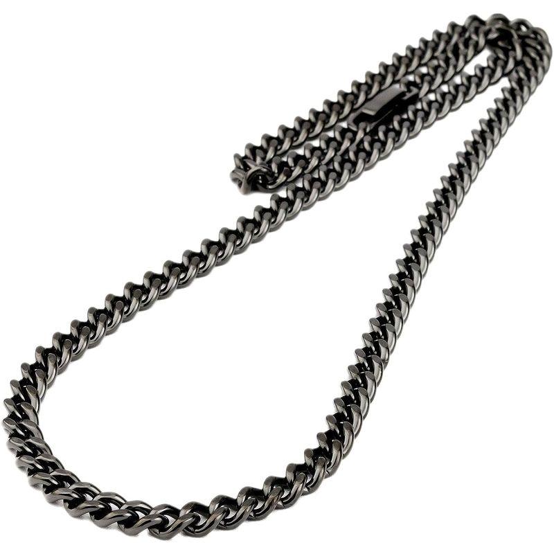 チタン ブラックネックレス 2面カット喜平50cm メンズ 5.7mm幅 チェーン （ブラックイオンプレーティング加工) TITAN 金属ア チタン ブラックネックレス 2面カット喜平50cm メンズ 7mm幅 チェーン ブラックイオンプレーティング加工 TITAN 金属ア