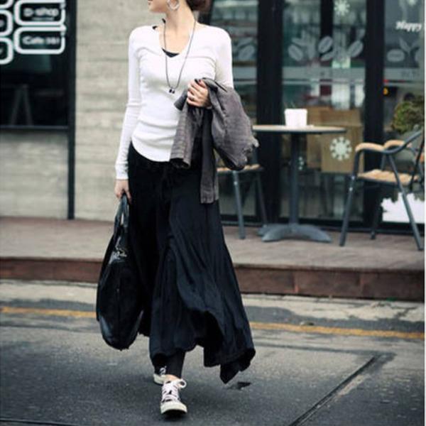 ロング スカート レディース 秋 冬 黒 赤 おしゃれ かわいい 30代 40代 50代 大きいサイズ フレア マキシ Aライン [郵1]^b177^ | uricca | 14