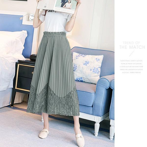 パンツ ボトムス レディース 春 夏 おしゃれ きれいめ 涼しい ガウチョ プリーツ レース B229 B229 01 Raspberry 通販 Yahoo ショッピング