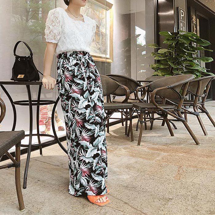 海外限定 ワイドパンツ ボタニカル柄 カジュアルパンツ Albinofoundation Org