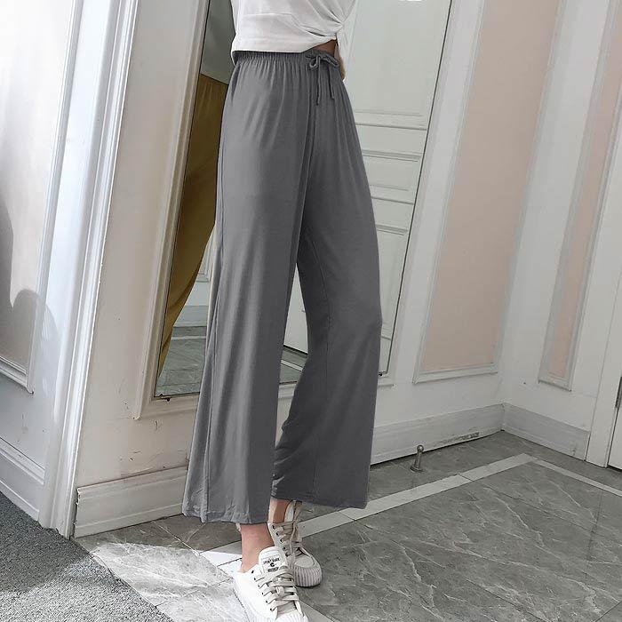パンツ ワイドパンツ レディース 夏 黒 おしゃれ ボトムス ゆったり 部屋着 体型カバー [郵1]^b285^ | uricca | 15